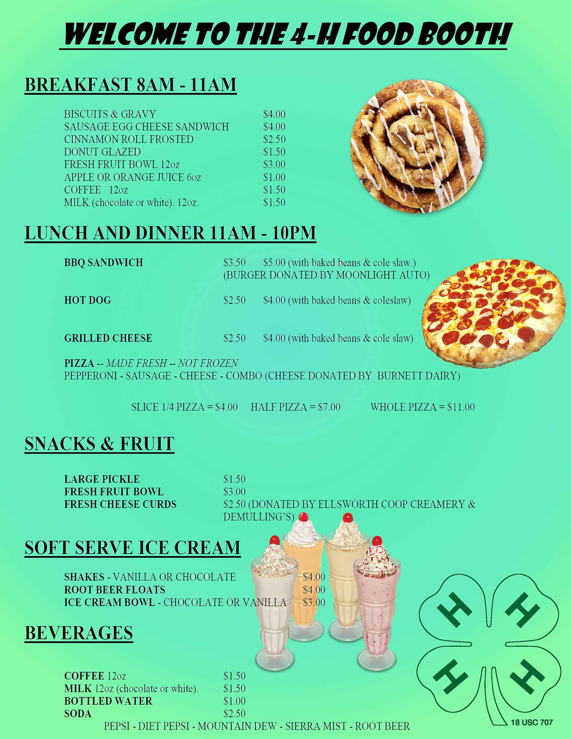 4H Food Booth Color 2022 Fair Menu Polk County Fair